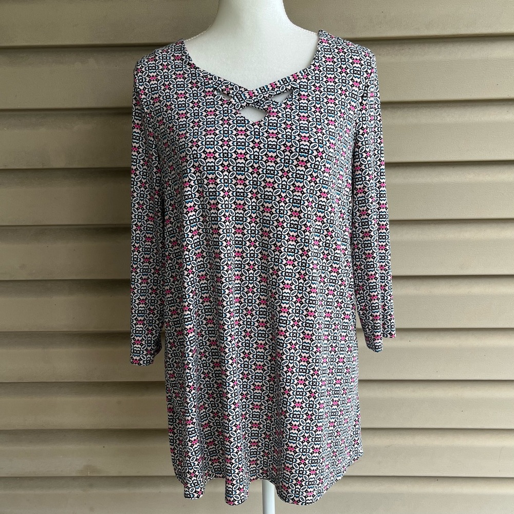 •Kim Rogers• Geometric Soft Knit Tunic - Size Medium
